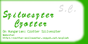 szilveszter czotter business card